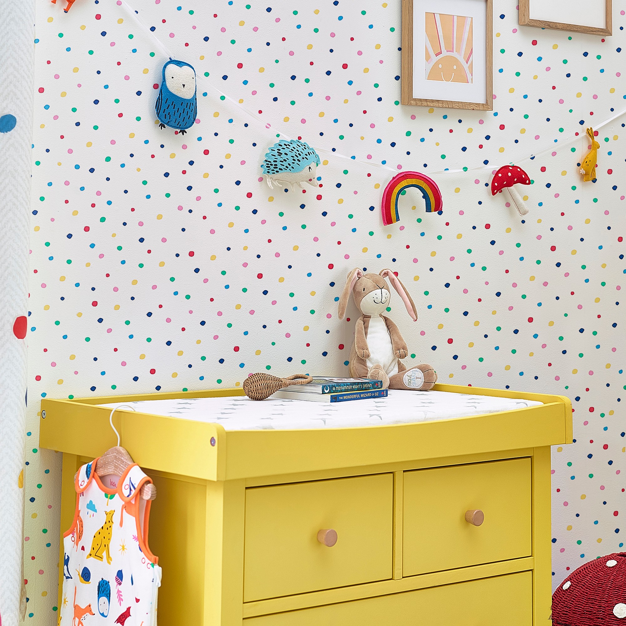 Lynx Multi Spot Wallpaper 118586 By Joules In White Rainbow